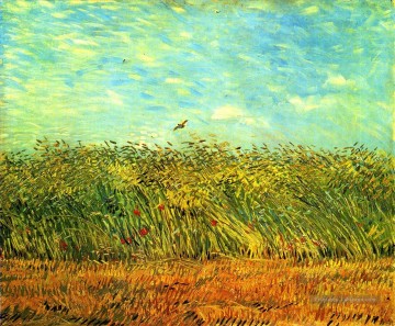 Champ de blé avec un alouette Vincent van Gogh Peinture à l'huile